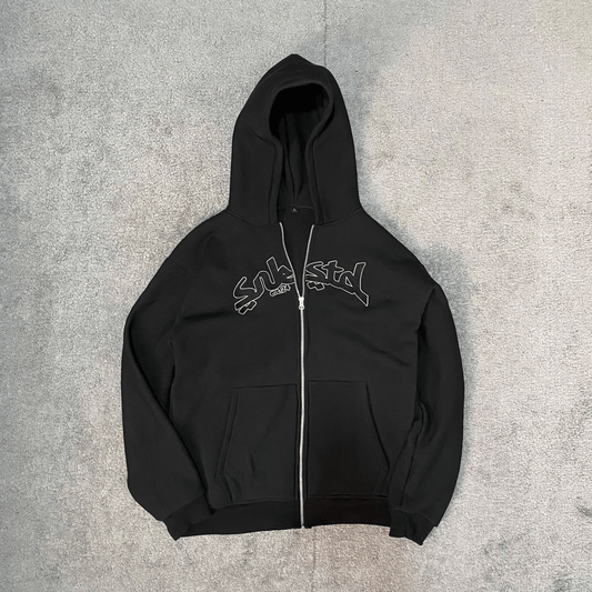 Snk-Std Black Zip-up Hoodie